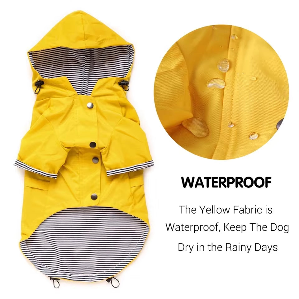 Waterproof Pet Dog Coat for Small Medium Large Dogs Windproof Jacket Dog Raincoat Dog Sport Hoodies Pet Clothes Pink Yellow