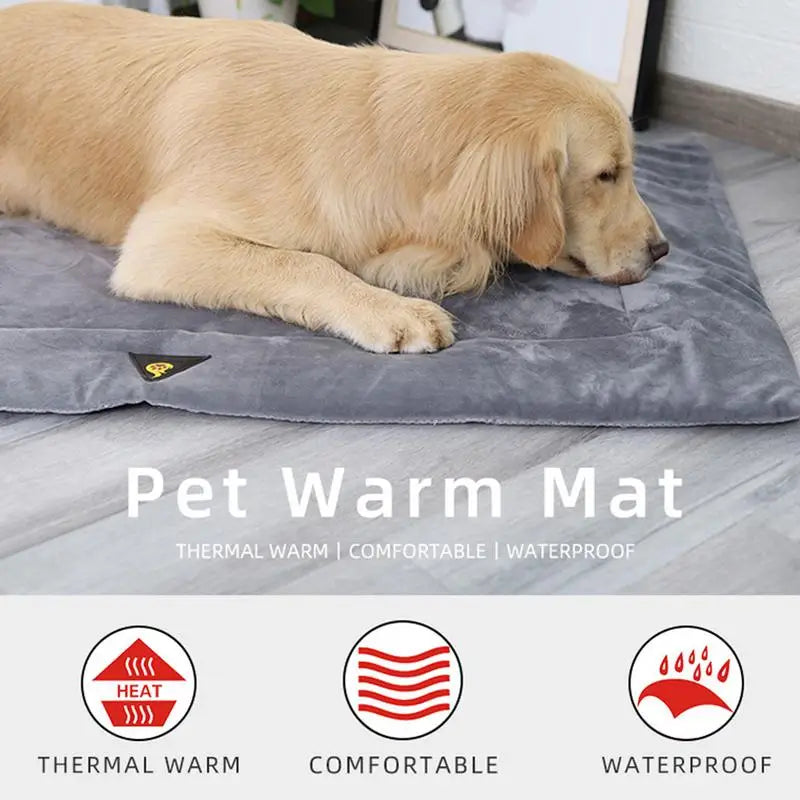 Self Heating Pet Bed Comfortable Flannel Dog Mat Elderly Pets Cat Warmer Winter Thermal Supplies Waterproof Warming Pad #W0