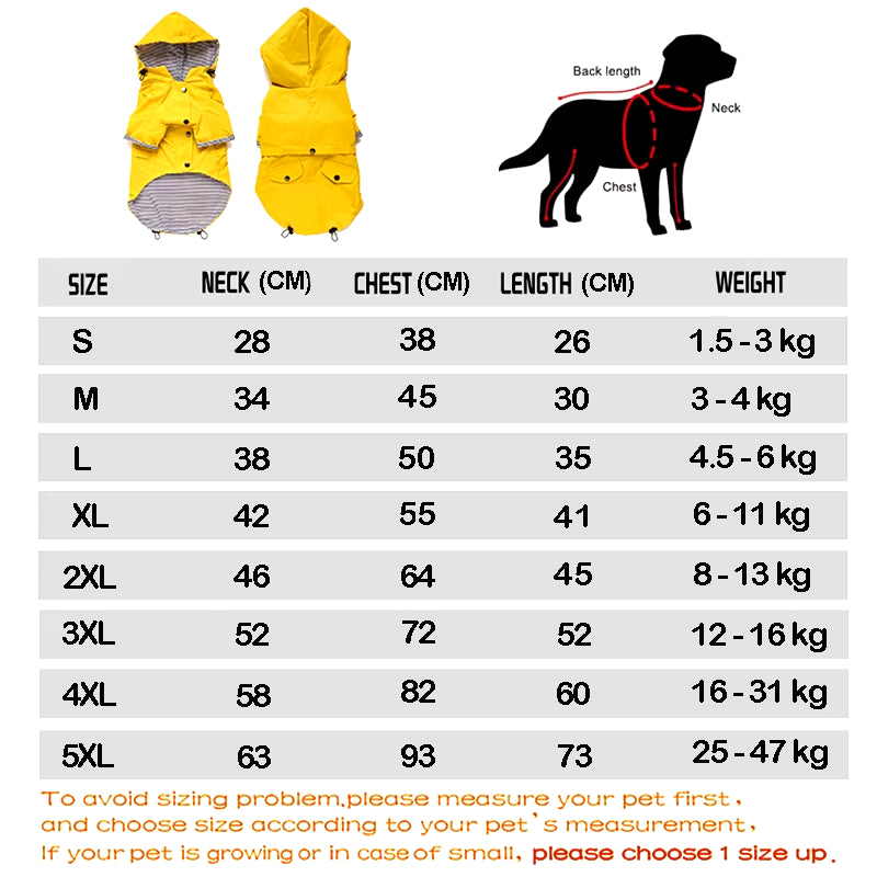 Waterproof Pet Dog Coat for Small Medium Large Dogs Windproof Jacket Dog Raincoat Dog Sport Hoodies Pet Clothes Pink Yellow